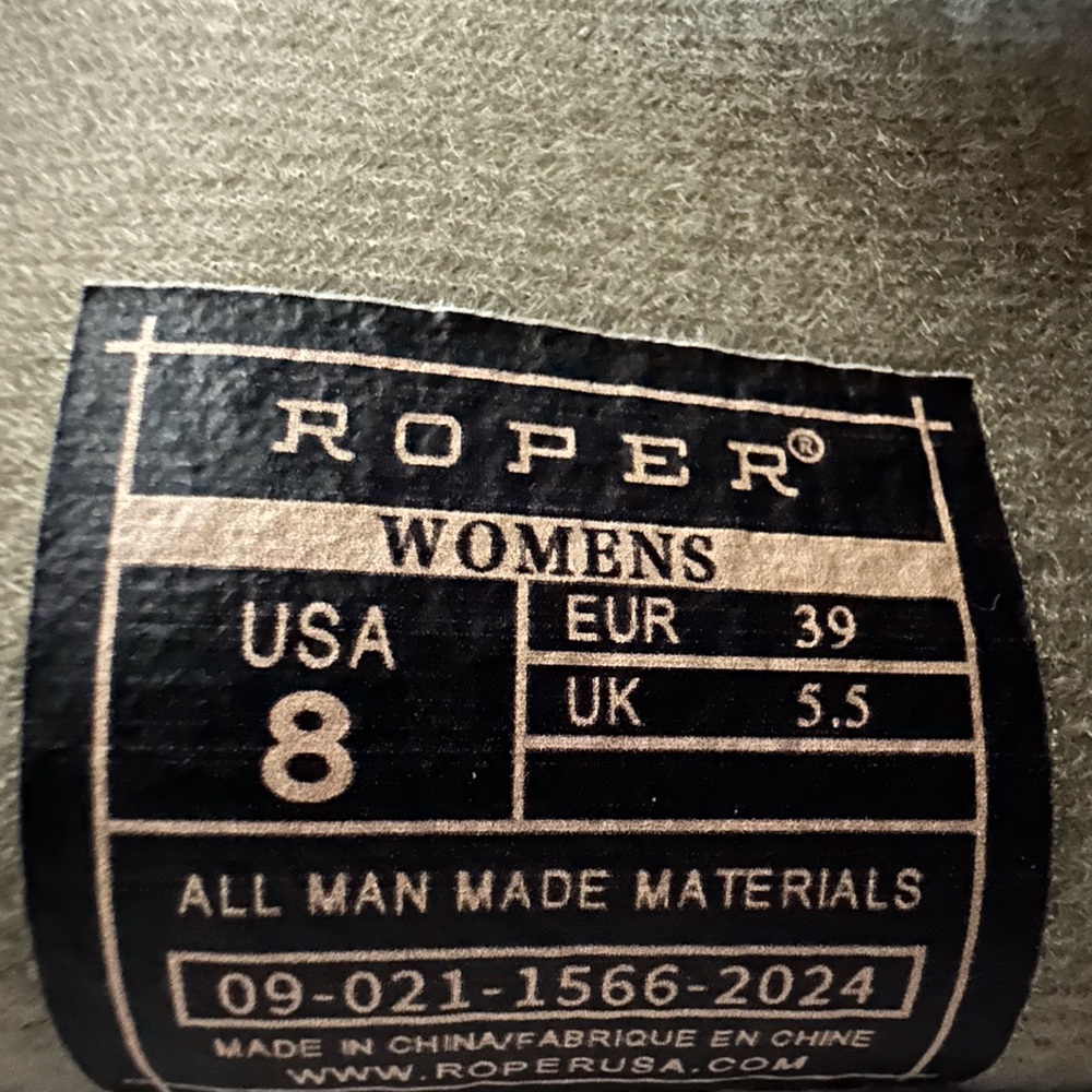 NEW Roper Riley Women's Tan Embroidered Snip Toe Western Boots Size 8 - Picture 12 of 15